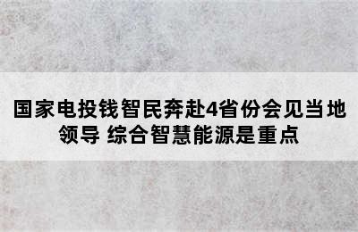 国家电投钱智民奔赴4省份会见当地领导 综合智慧能源是重点